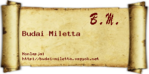 Budai Miletta névjegykártya